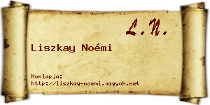 Liszkay Noémi névjegykártya