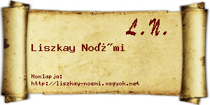 Liszkay Noémi névjegykártya